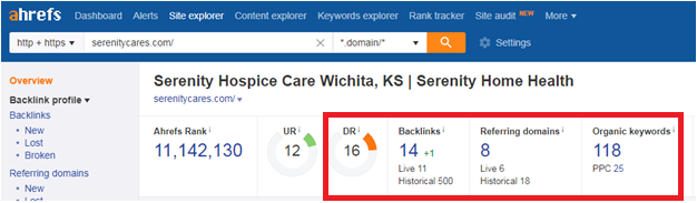 19 6 - Step-by-step guide to increase the website traffic, online visibility and Google rankings for Serenity Hospice