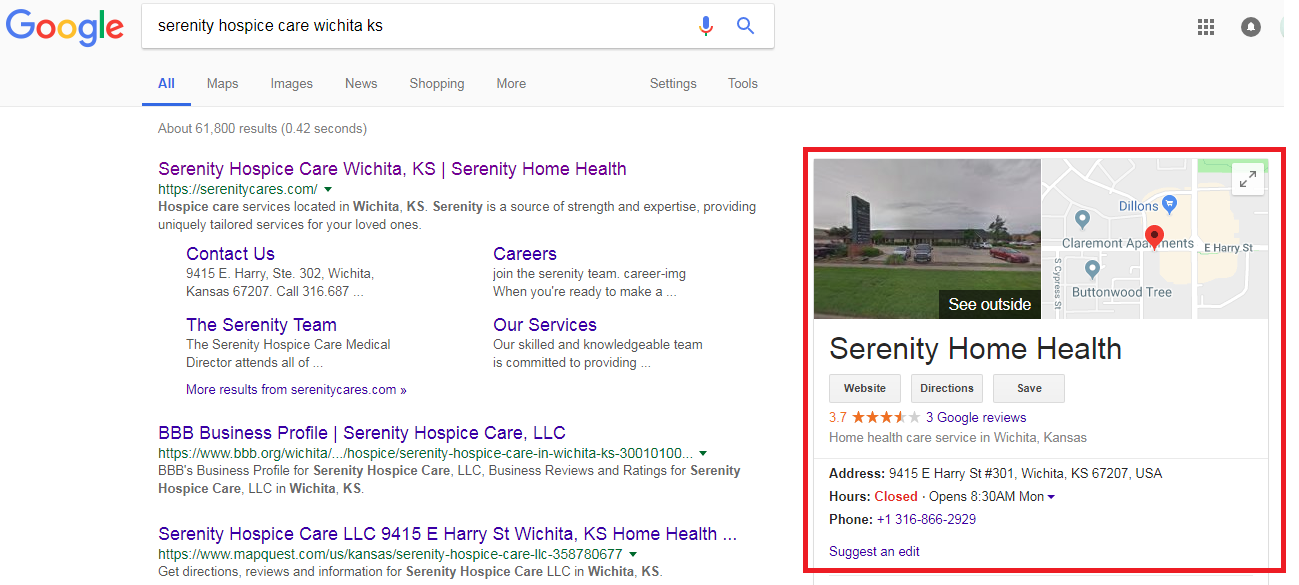 2 6 - Step-by-step guide to increase the website traffic, online visibility and Google rankings for Serenity Hospice