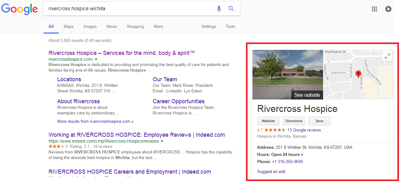 2 9 - Step-by-step guide to increase the website traffic, online visibility and Google rankings for Rivercross Hospice