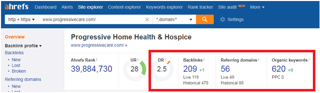 21 7 - Step-by-step guide to increase the website traffic, online visibility and Google rankings for Progressive Hospice